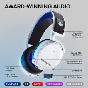 Steelseries Arctis 7P+ Wireless Gaming Headset Playstation PC Android Nintendo